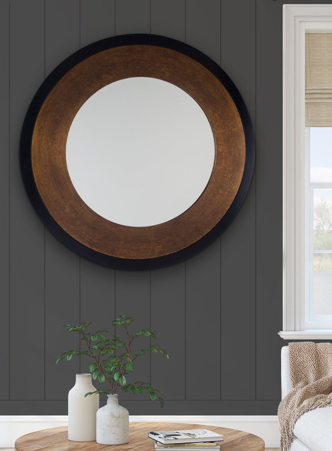 Cara Round Mirror Mottled Bronze -  Small and Large