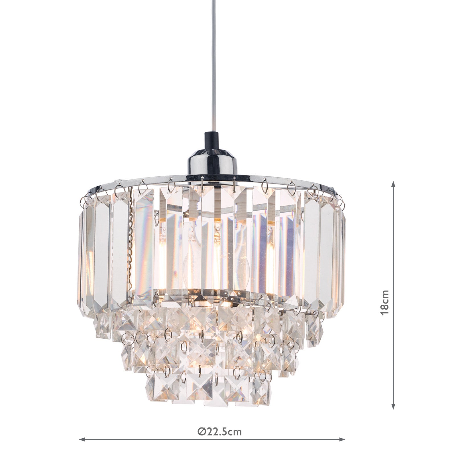 Vienna Easy Fit Pendant Crystal & Antique Brass/Polished Chrome E27