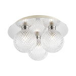 Prague 3lt Flush Bathroom Light Polished Chrome/Satin Brass Glass IP44 G9