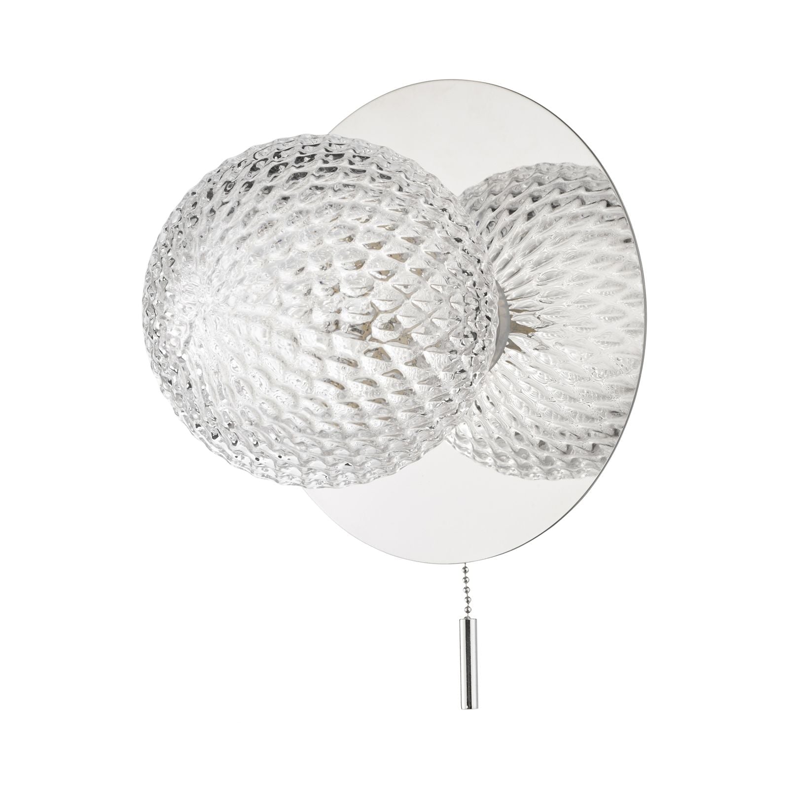 Prague Bathroom Wall Light Polished Chrome/Satin Brass Glass IP44 G9