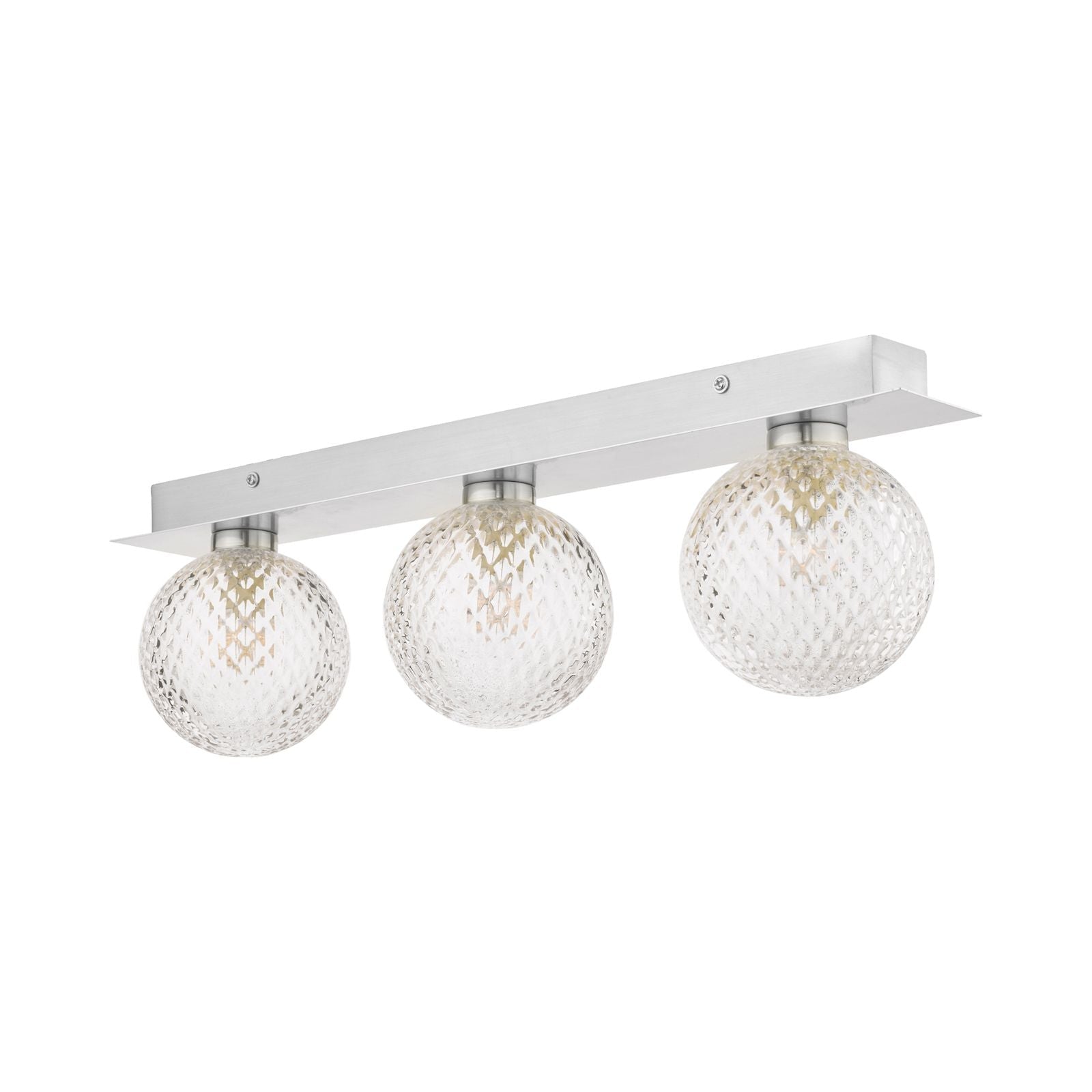 Prague 3lt Bathroom Wall Light Polished Chrome/Satin Brass Glass IP44 G9