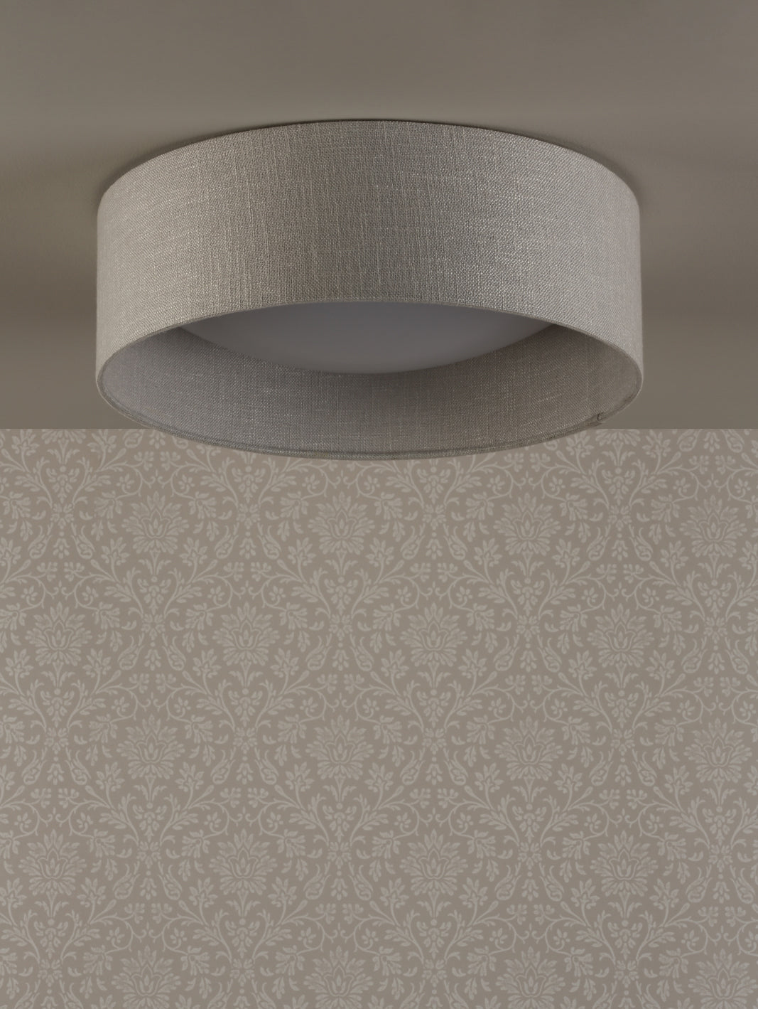 Bacall 2 Light Flush Natural/Silver Shade E27