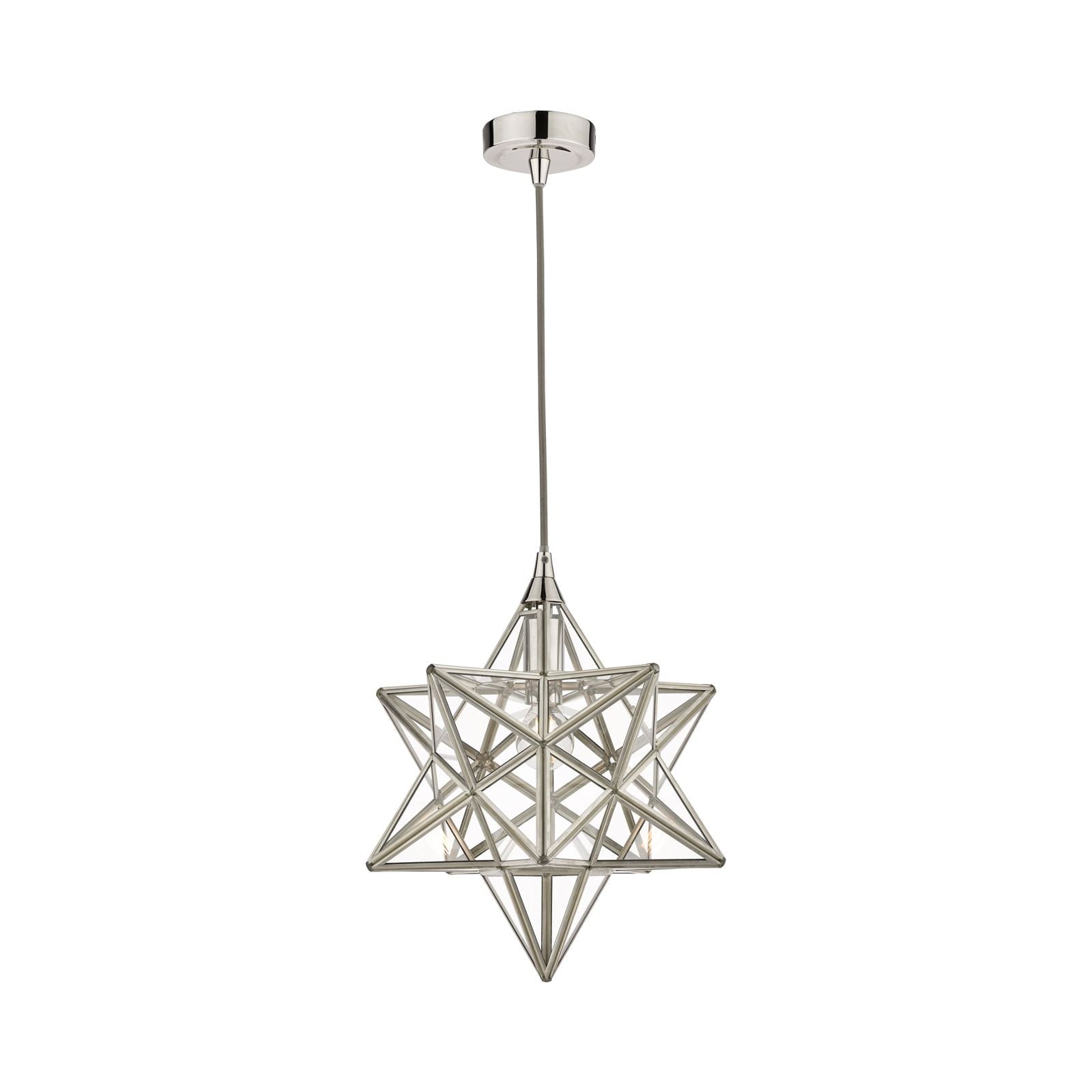 Star Pendant Silver Glass- Small/ Large