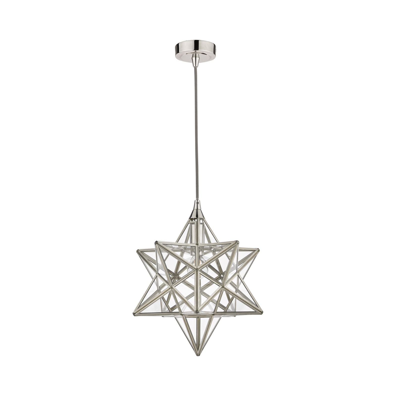 Star Pendant Silver Glass- Small/ Large