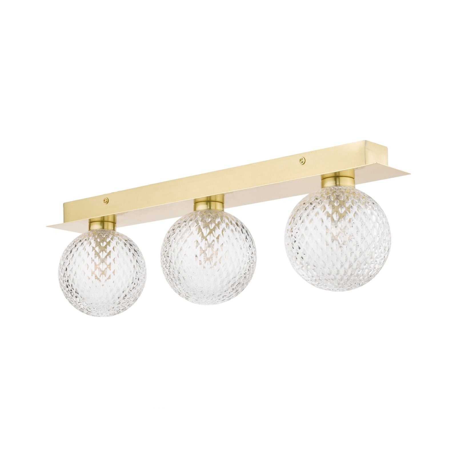 Prague 3lt Bathroom Wall Light Polished Chrome/Satin Brass Glass IP44 G9