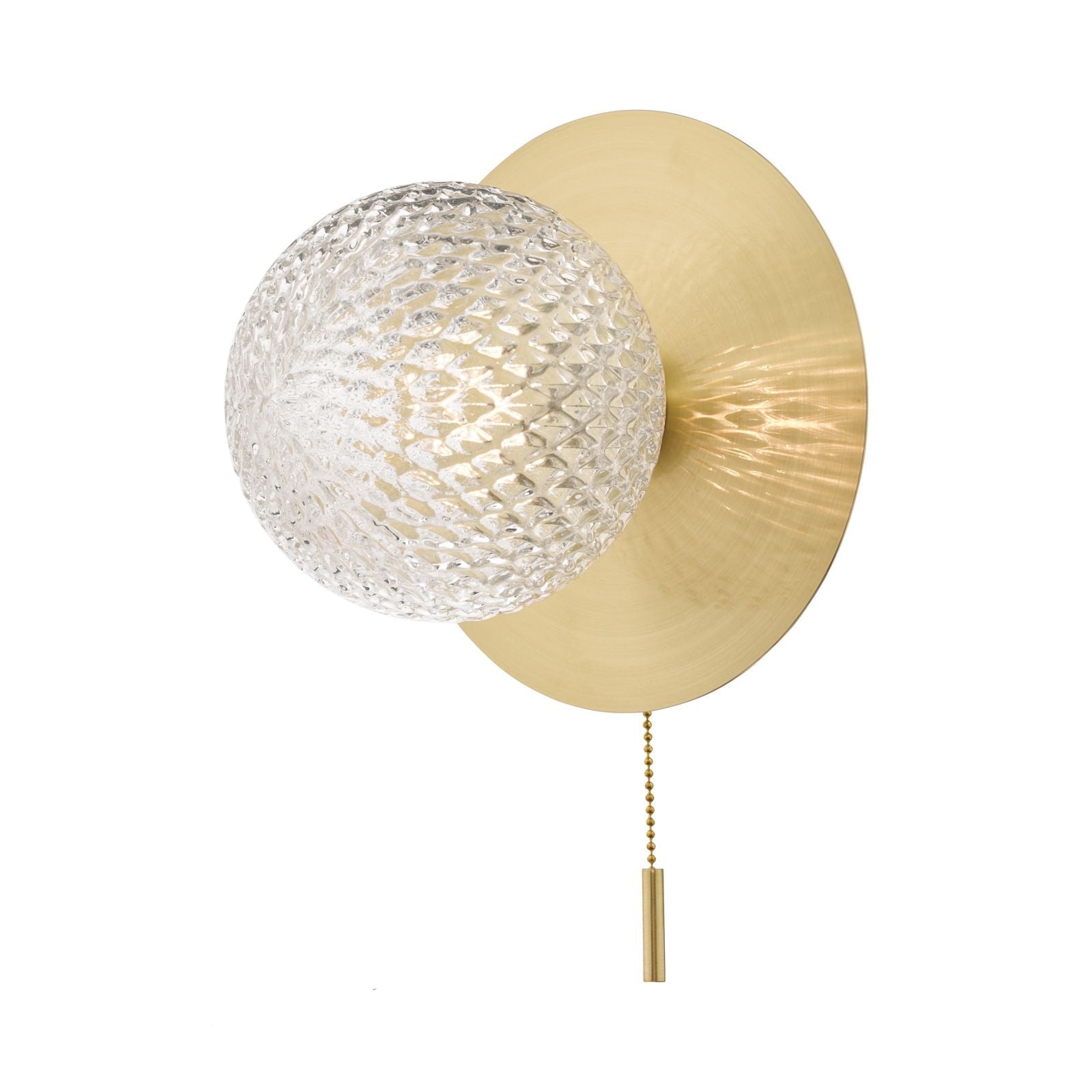 Prague Bathroom Wall Light Polished Chrome/Satin Brass Glass IP44 G9