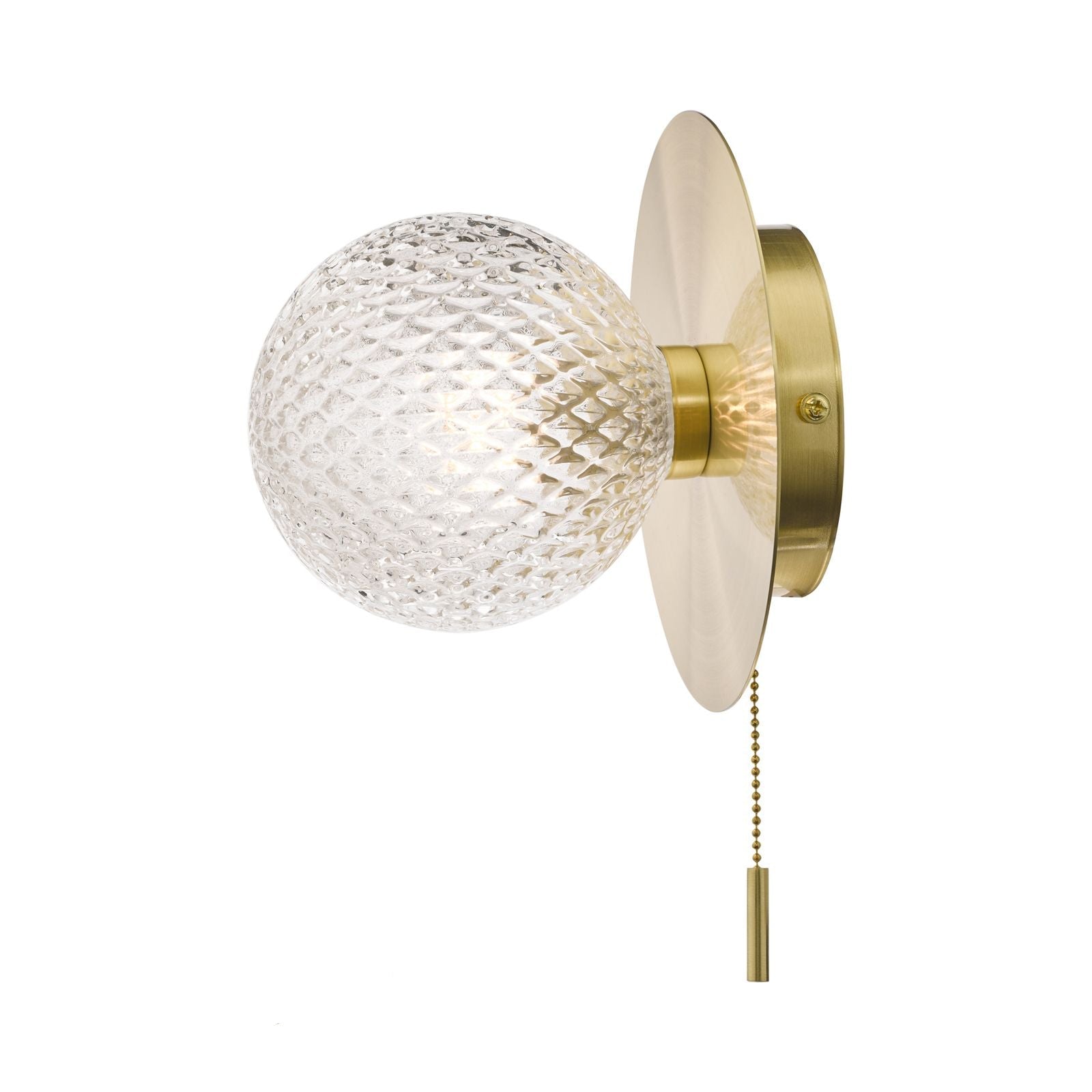 Prague Bathroom Wall Light Polished Chrome/Satin Brass Glass IP44 G9