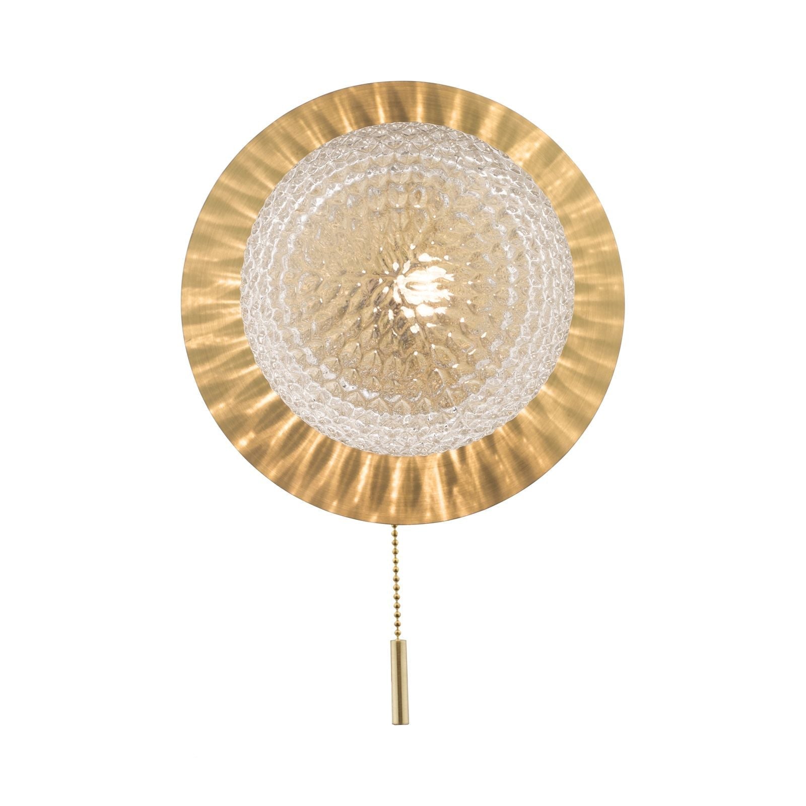 Prague Bathroom Wall Light Polished Chrome/Satin Brass Glass IP44 G9