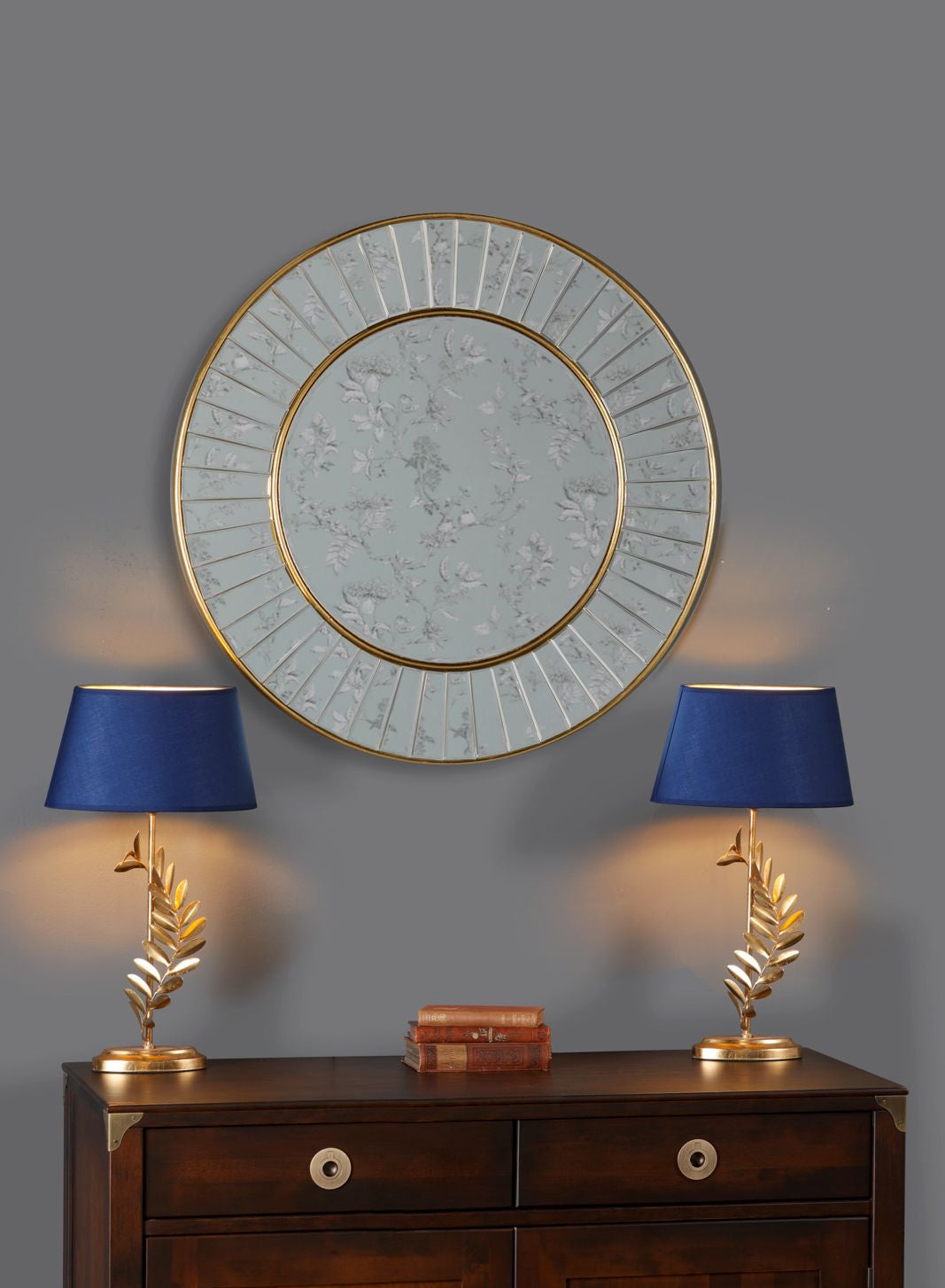 Clemence Round Mirror Gold Leaf - Small and Medium