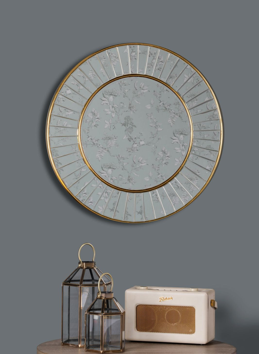 Clemence Round Mirror Gold Leaf - Small and Medium