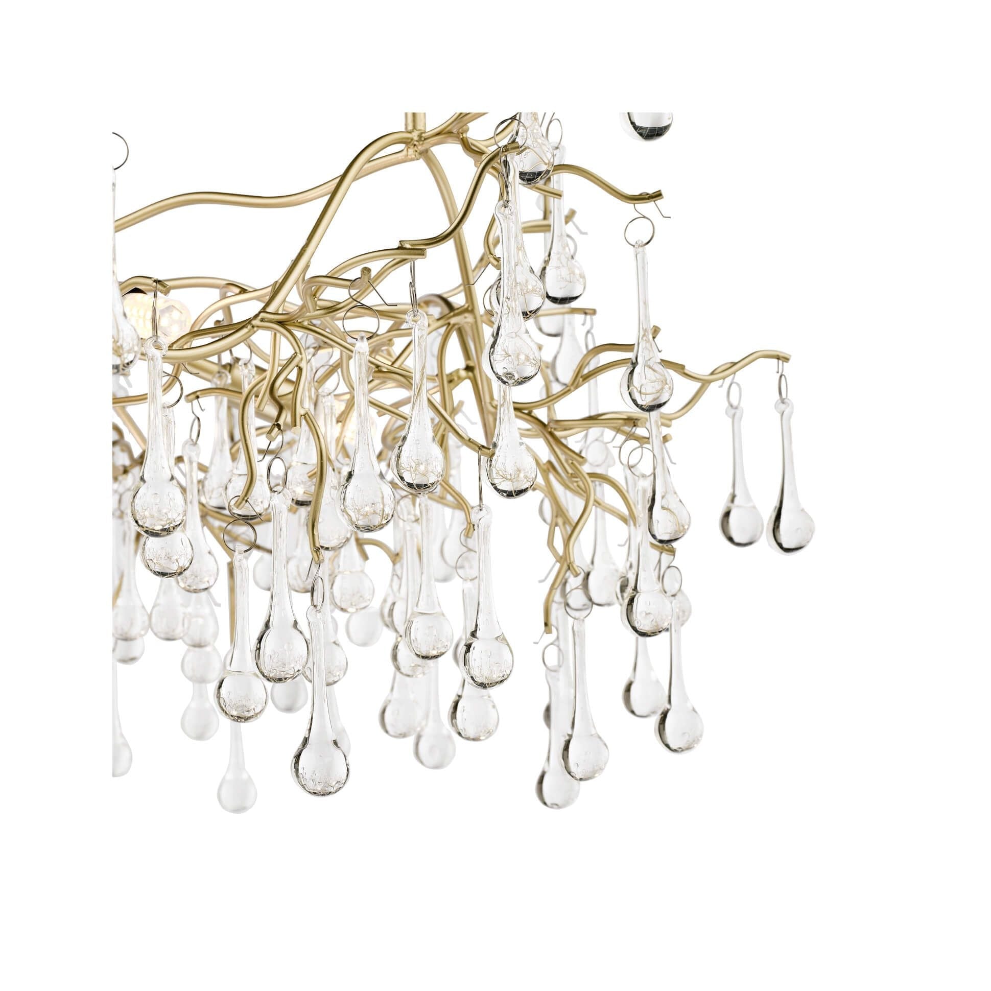 Willow 3/5 Light Pendant Satin Pewter and Crystal