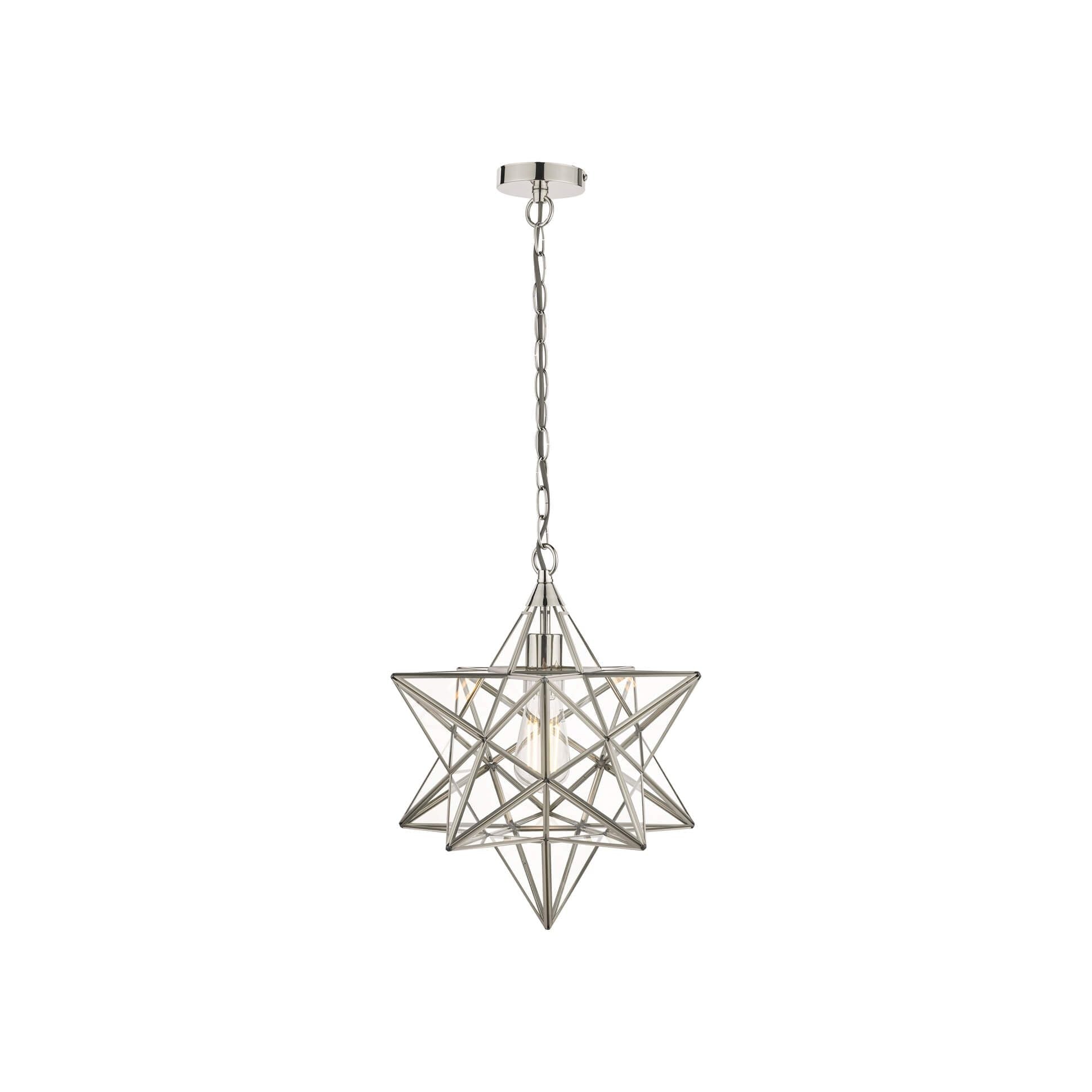 Star Pendant Silver Glass- Small/ Large