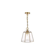 Clayton Pendant- Polished Silver/ Antique Brass Glass