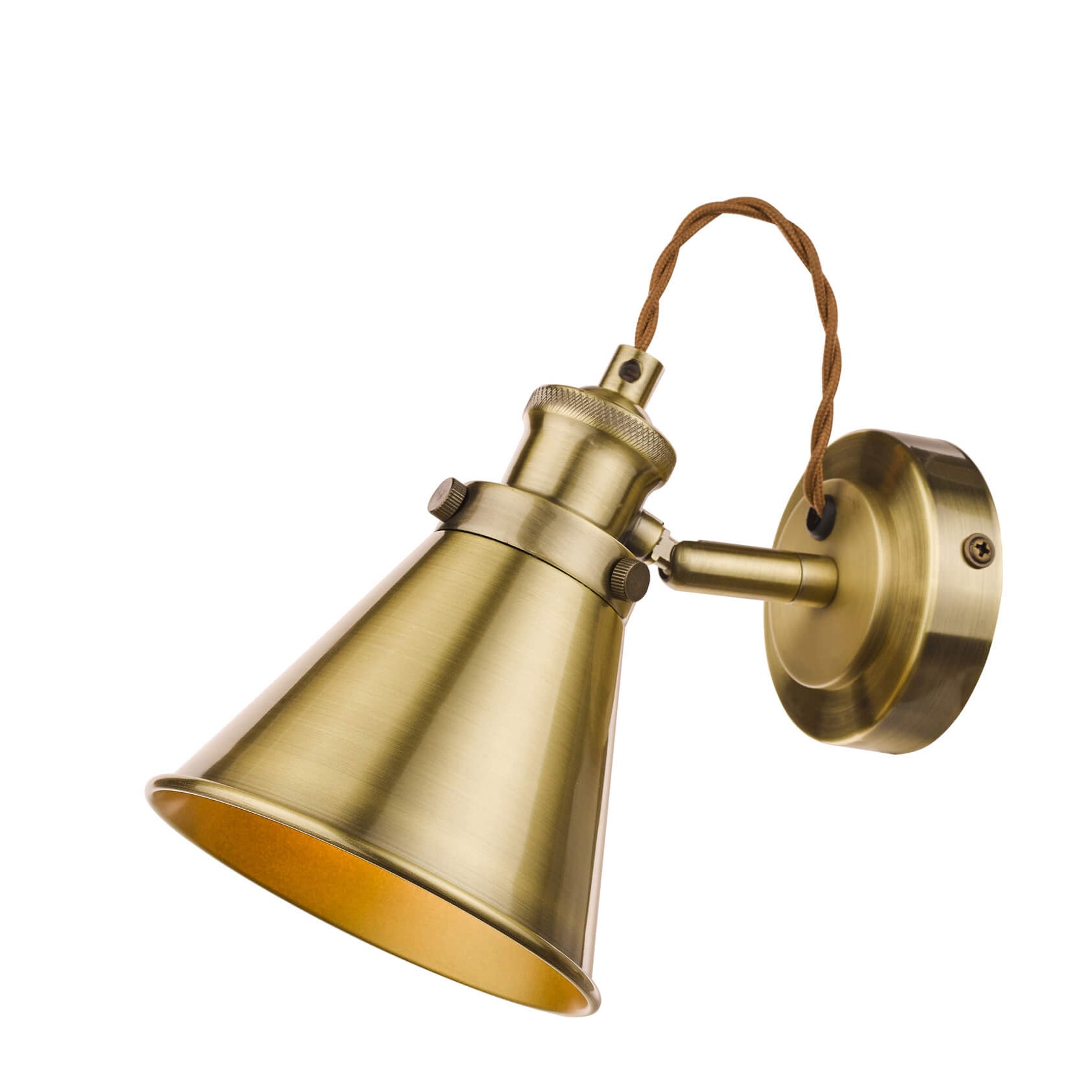 Rufus Single Spotlight Industrial Nickel/Antique Brass E14