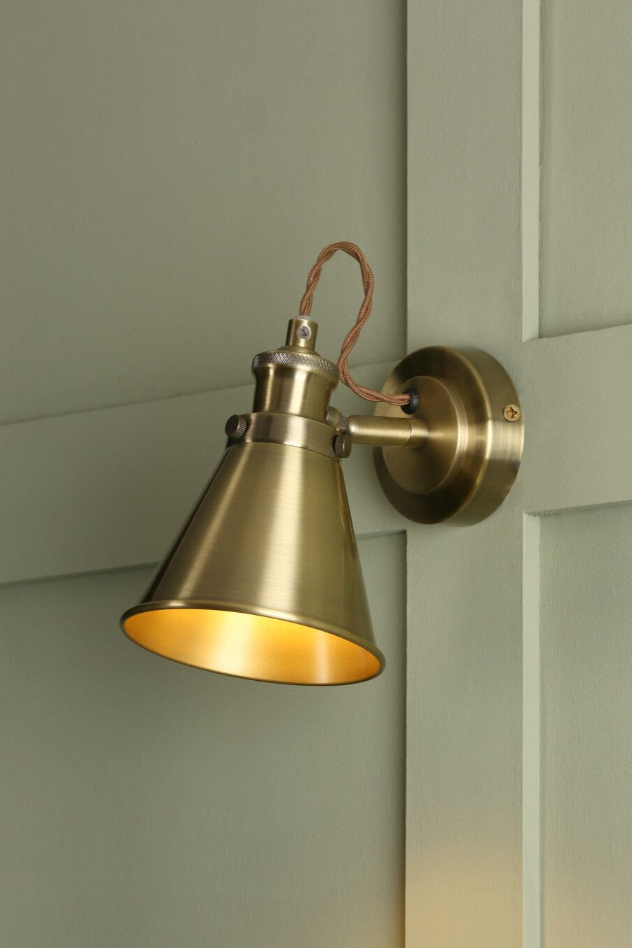 Rufus Single Spotlight Industrial Nickel/Antique Brass E14