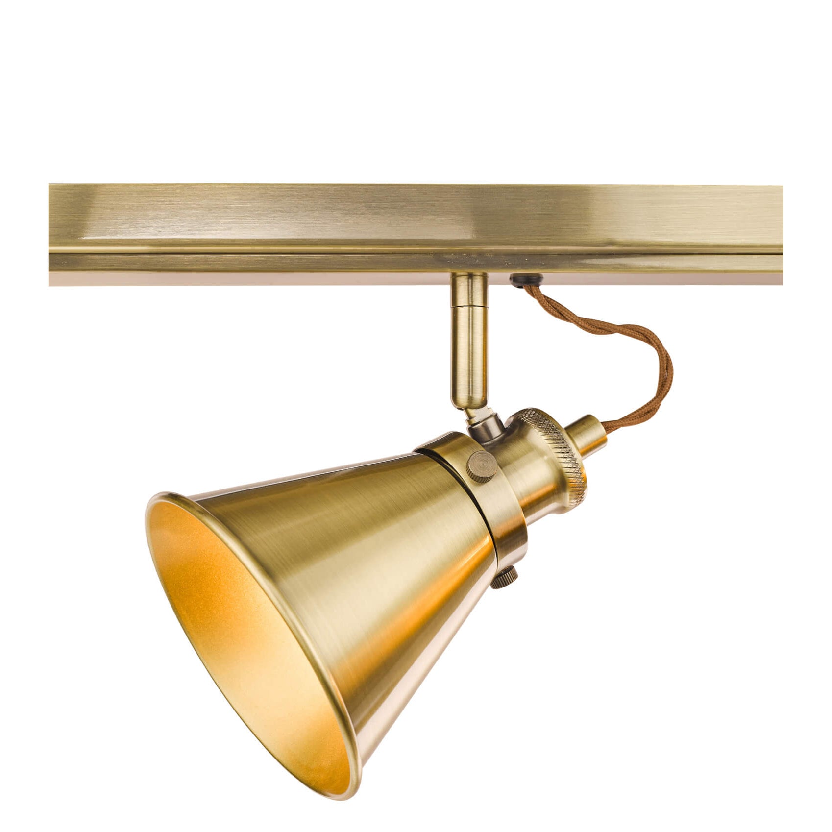 Rufus 3 Light Bar Spotlight Industrial Nickel/Antique Brass E14