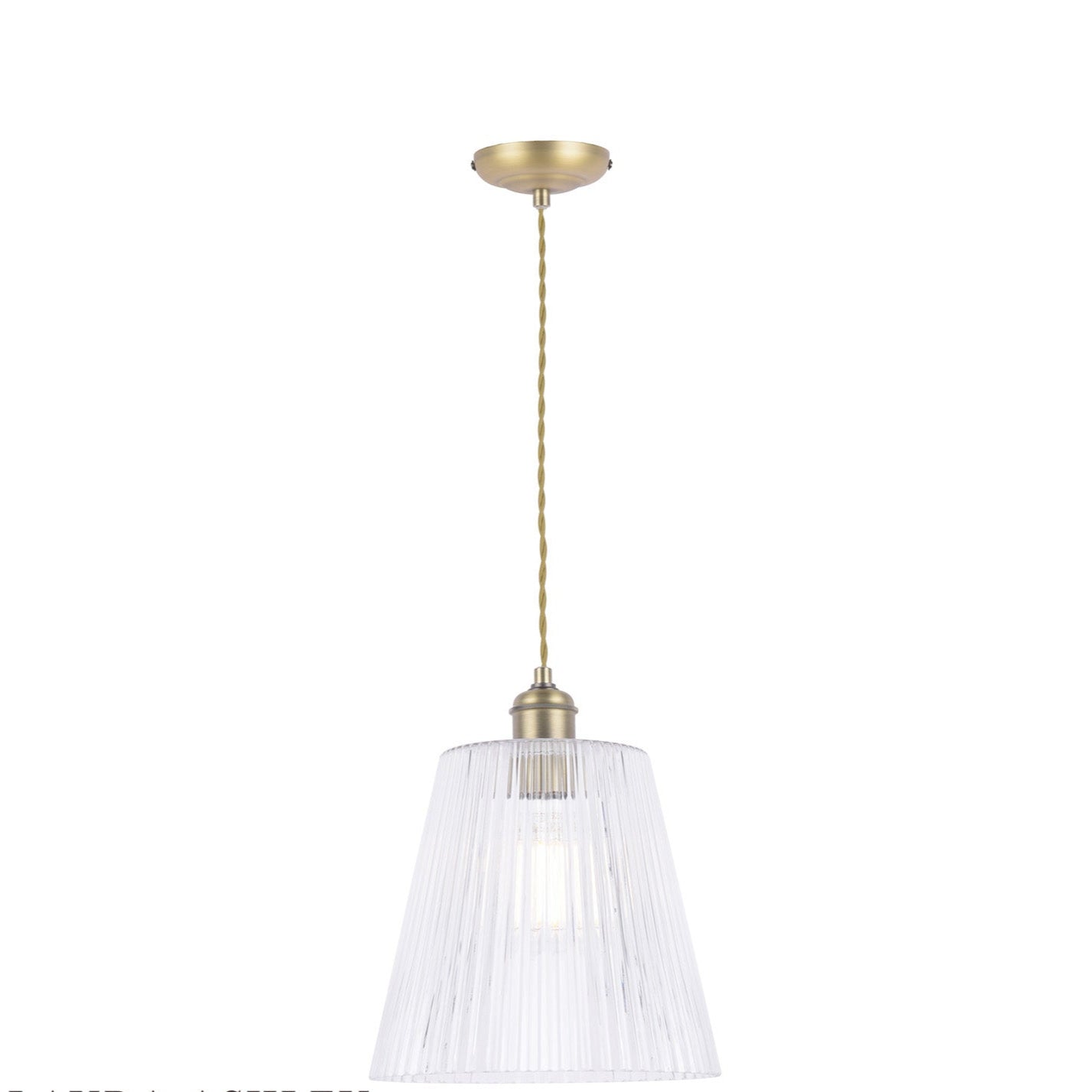Callaghan Grand Pendant Antique Brass & Ribbed Glass E27