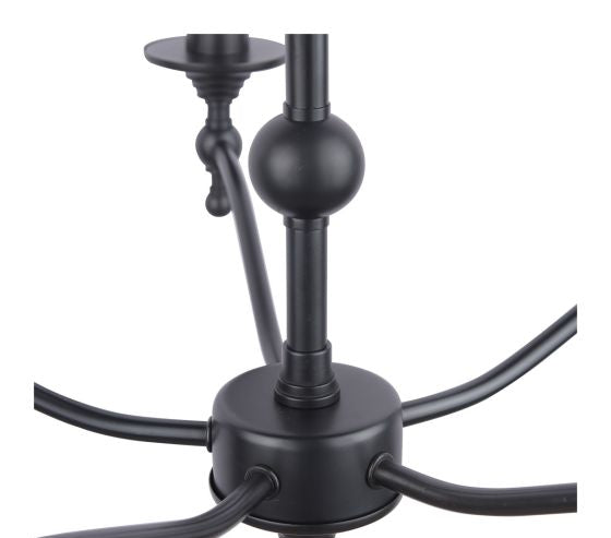 Ludchurch 5 Light Armed Pendant Black/ Matt Antique Brass Fitting Only