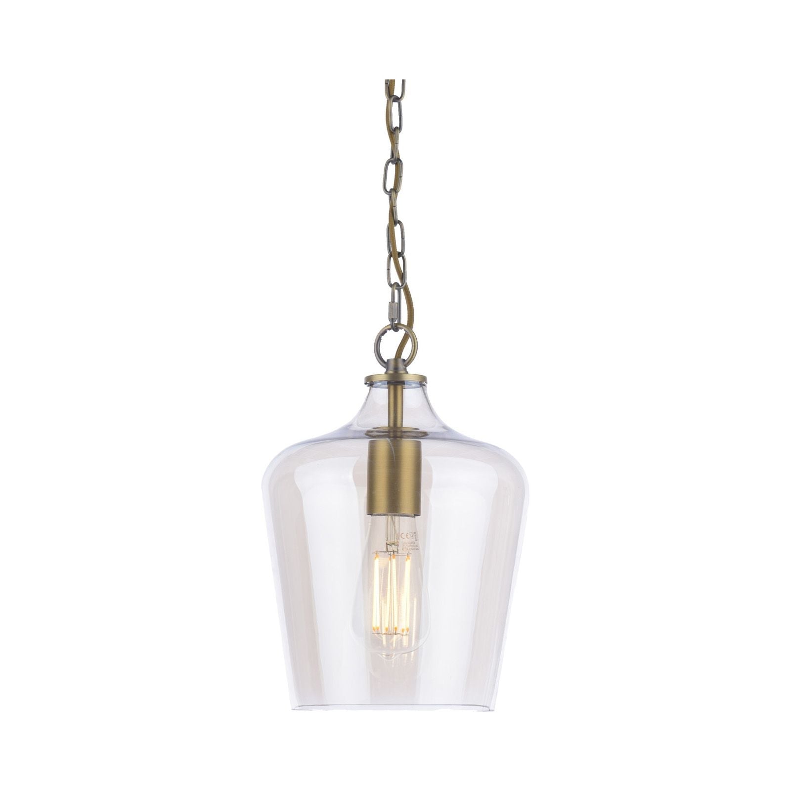 Ockley Single Pendant- Antique Brass/Black/Polished Chrome