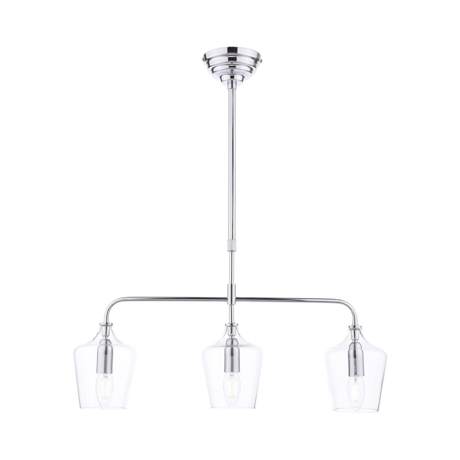 Ockley 3 Light Bar Pendant Polished Chrome and Glass