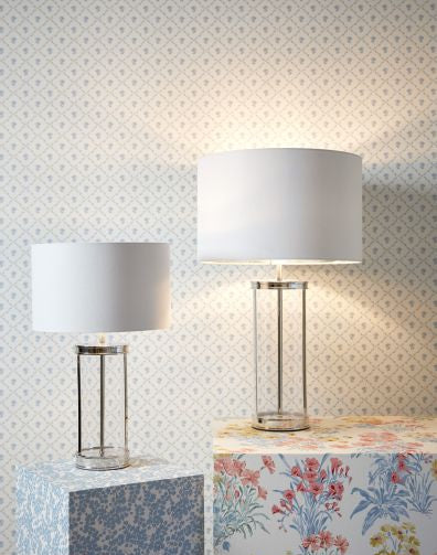 Harrington Small Table Lamp Antique Brass and Glass With Shade