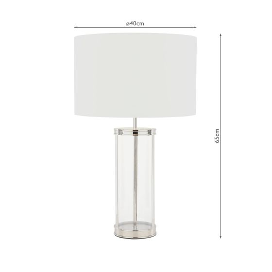 Harrington Small Table Lamp Antique Brass and Glass With Shade