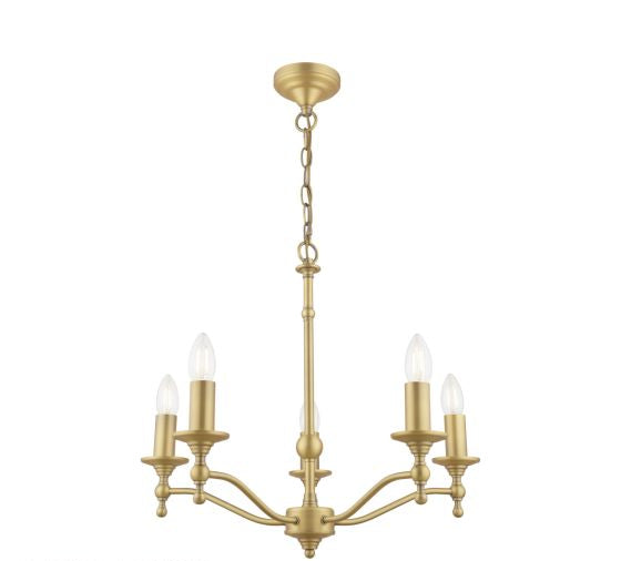 Ludchurch 5 Light Armed Pendant Black/ Matt Antique Brass Fitting Only