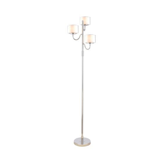 Southwell 3 Light Floor Lamp Polished Nickel and Opal Glass
