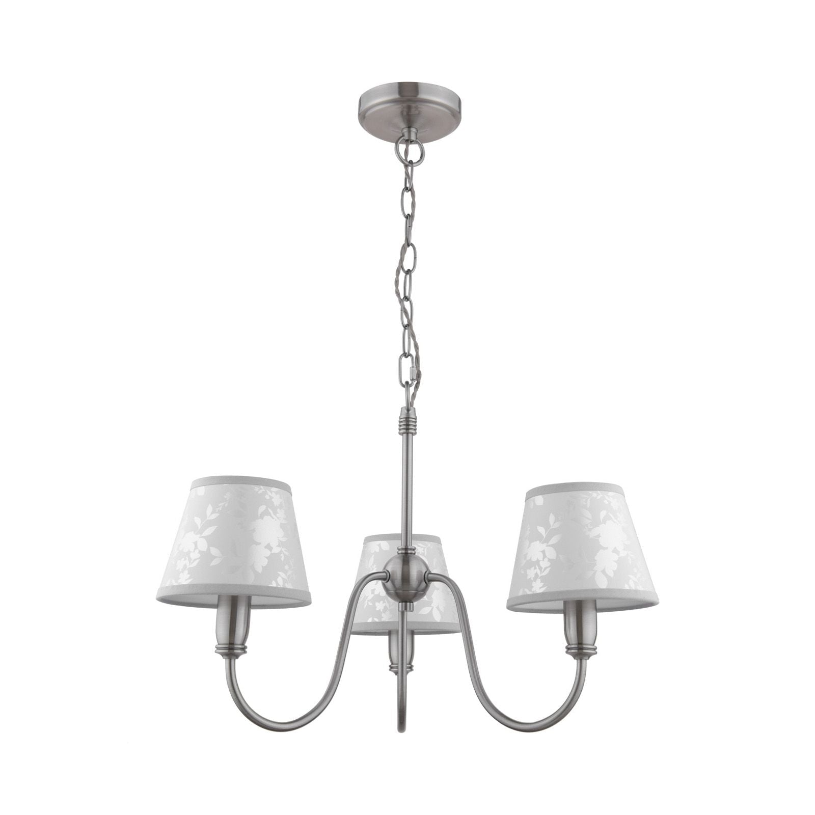 Westbourne 3 Light Armed Pendant Polished Pewter With Shade