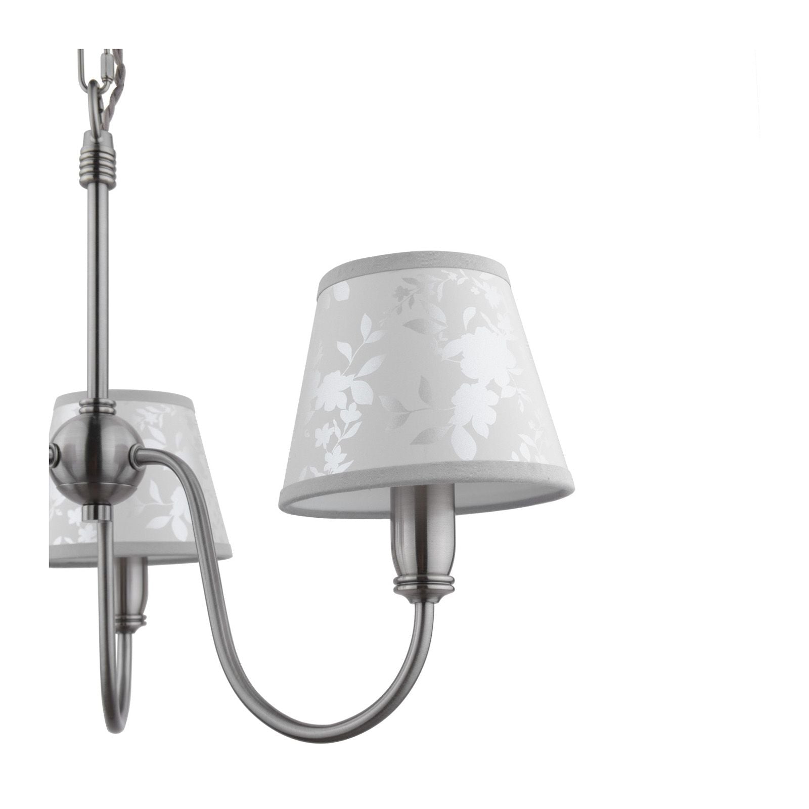 Westbourne 3 Light Armed Pendant Polished Pewter With Shade