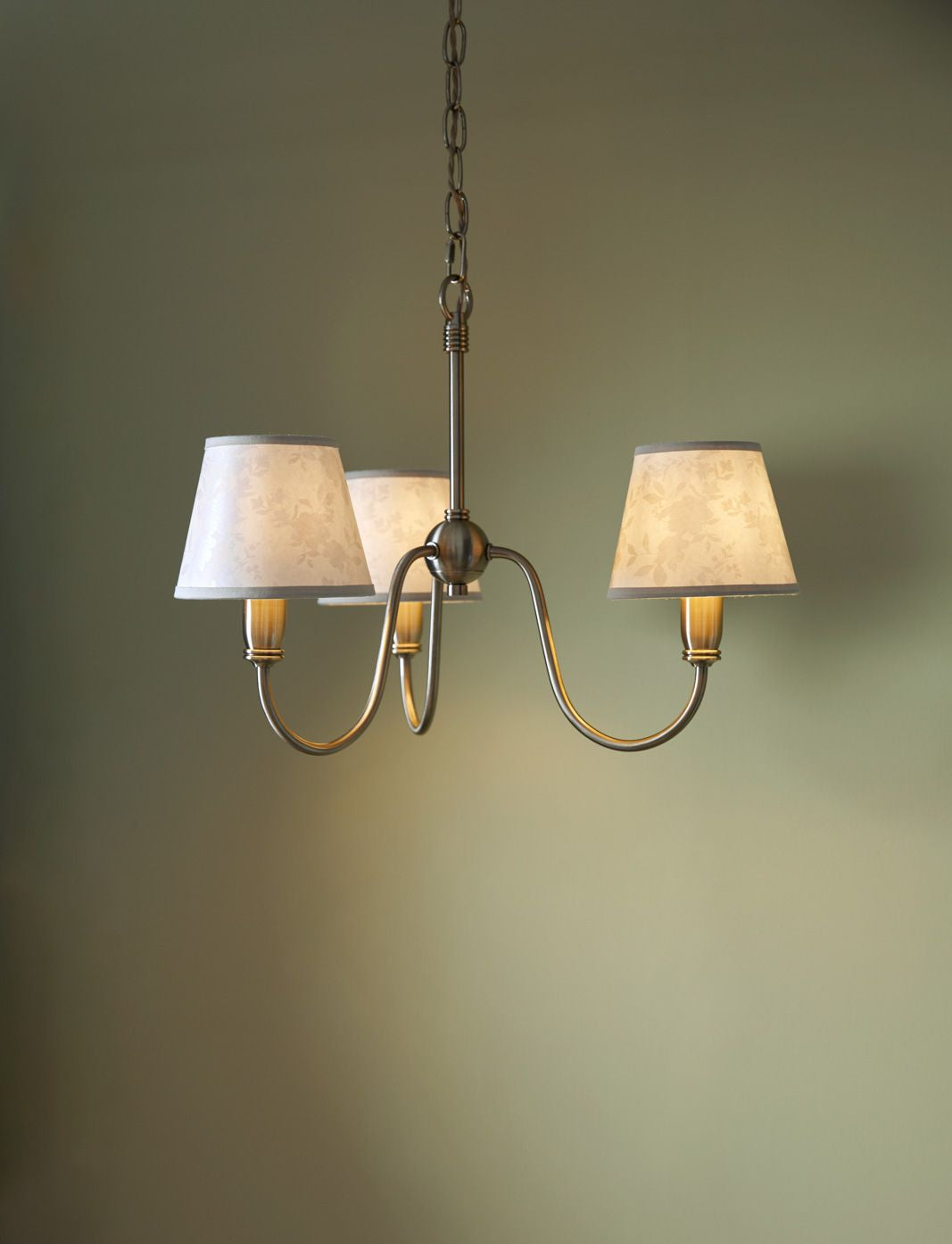 Westbourne 3 Light Armed Pendant Polished Pewter With Shade