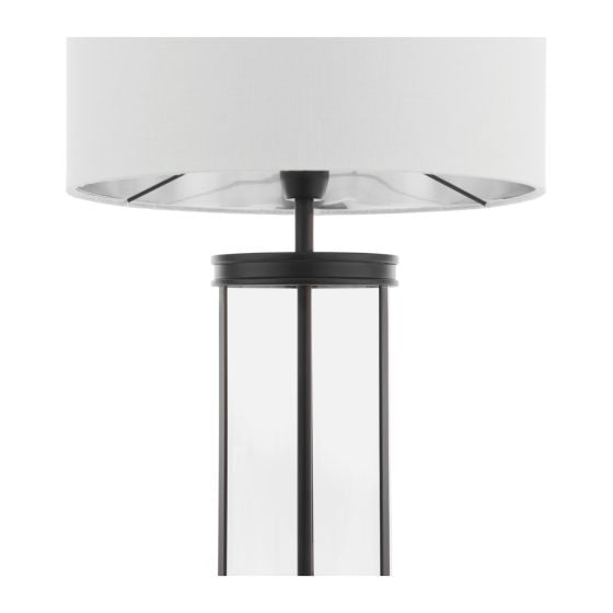 Harrington Small Table Lamp Antique Brass and Glass With Shade