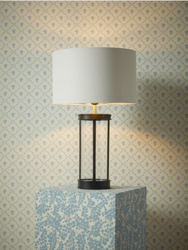 Harrington Small Table Lamp Antique Brass and Glass With Shade