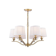 Hemsley 3/6 Light Armed Pendant Matt Antique Brass With Shade