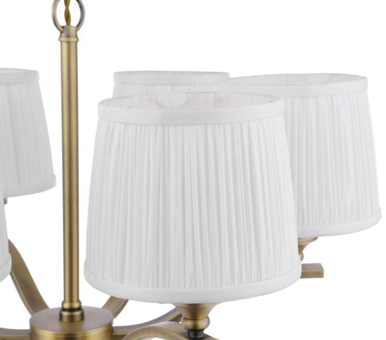 Hemsley 3/6 Light Armed Pendant Matt Antique Brass With Shade