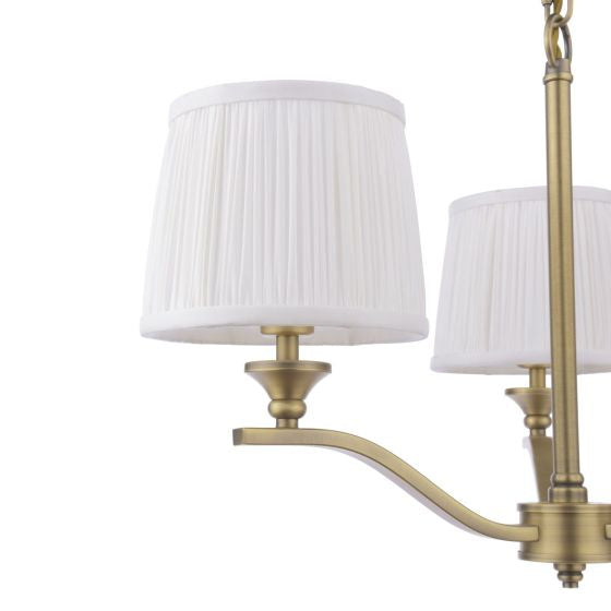 Hemsley 3/6 Light Armed Pendant Matt Antique Brass With Shade