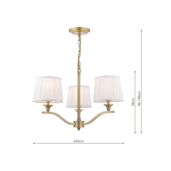 Hemsley 3/6 Light Armed Pendant Matt Antique Brass With Shade