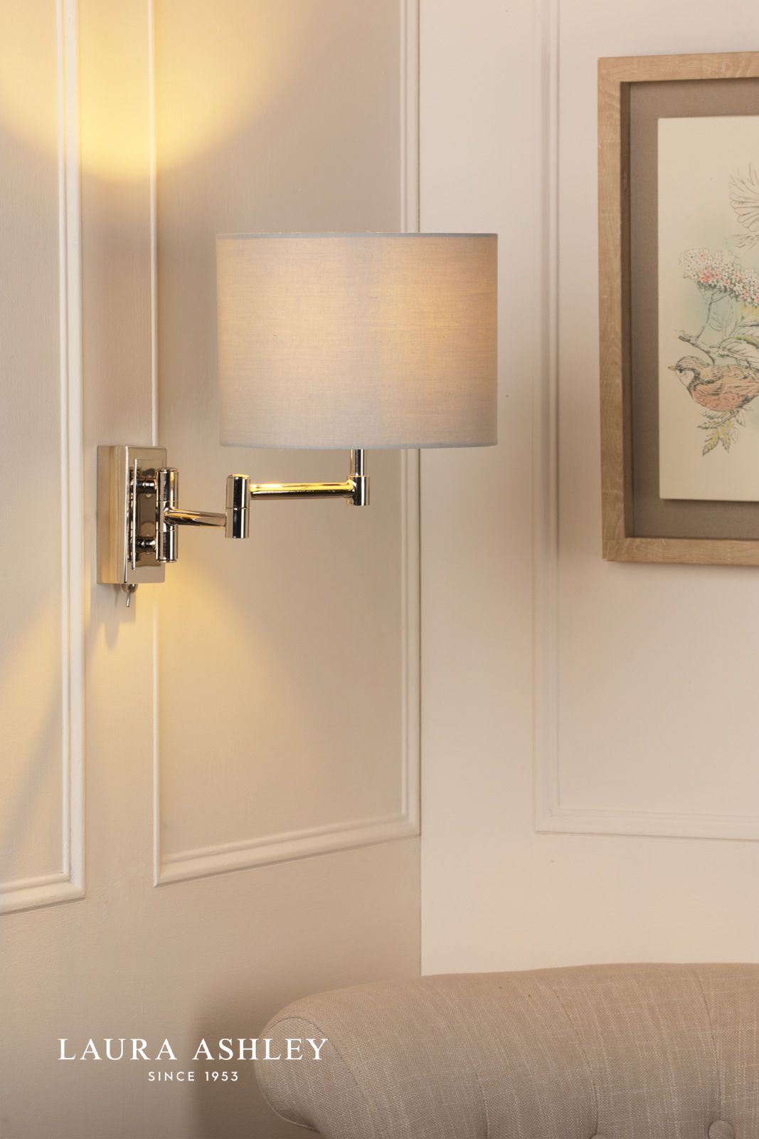 Marlowe Wall Light Polished Nickel With Shade