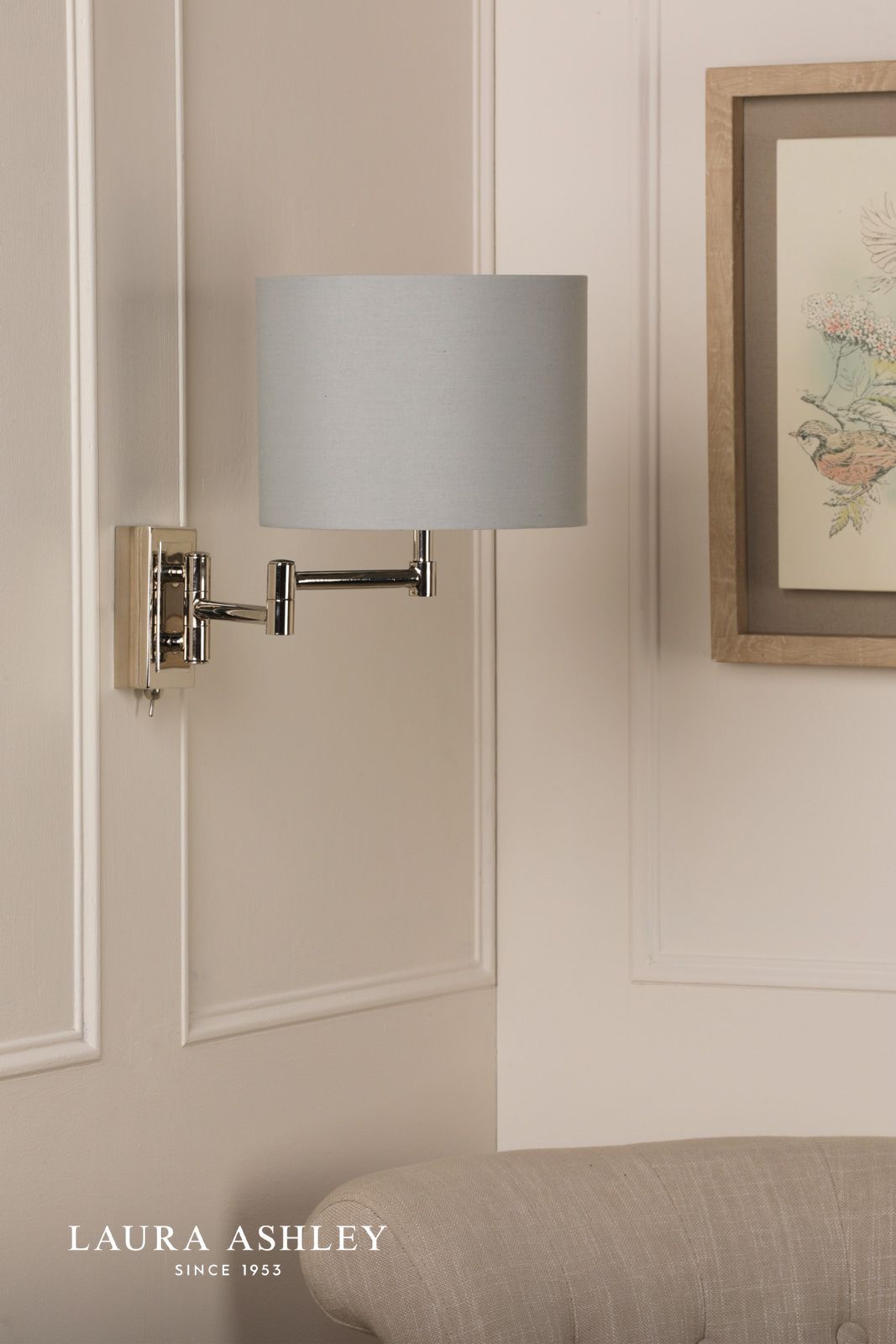 Marlowe Wall Light Polished Nickel With Shade