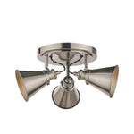 Rufus 3 Light Plate Spotlight Industrial Nickel/Antique Brass E14