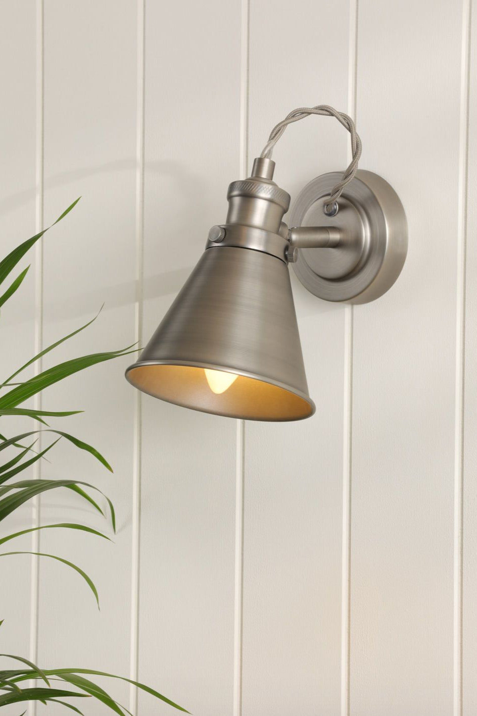 Rufus Single Spotlight Industrial Nickel/Antique Brass E14