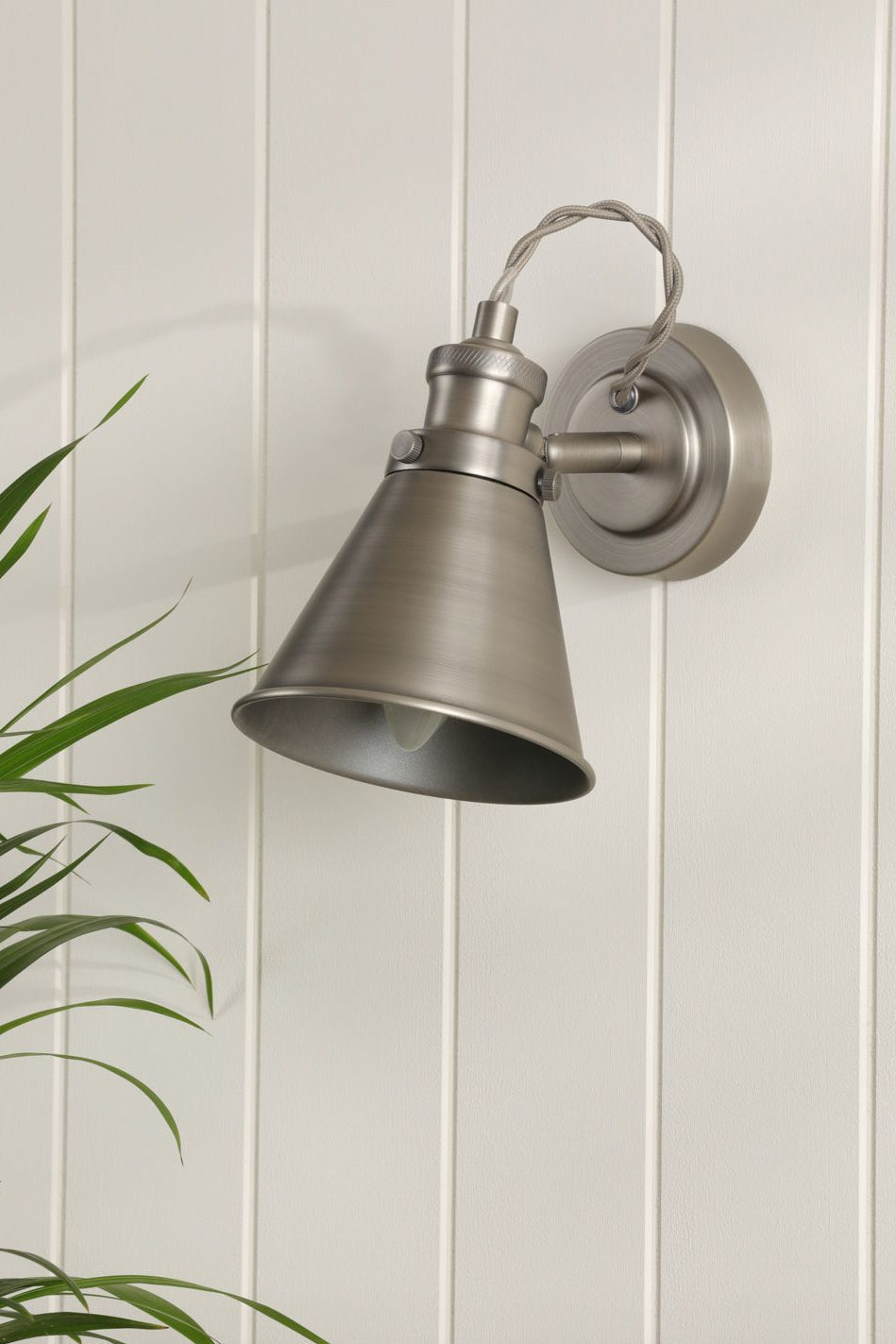 Rufus Single Spotlight Industrial Nickel/Antique Brass E14