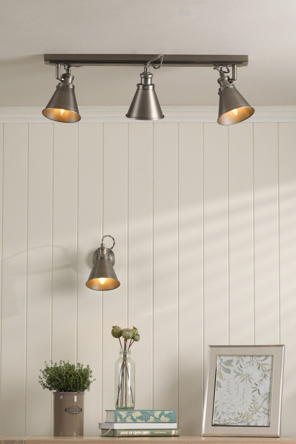 Rufus Single Spotlight Industrial Nickel/Antique Brass E14