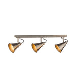 Rufus 3 Light Bar Spotlight Industrial Nickel/Antique Brass E14