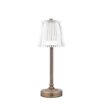 Callaghan Table Lamp Matt Antique Brass and Ribbed Glass LED Integrated LED