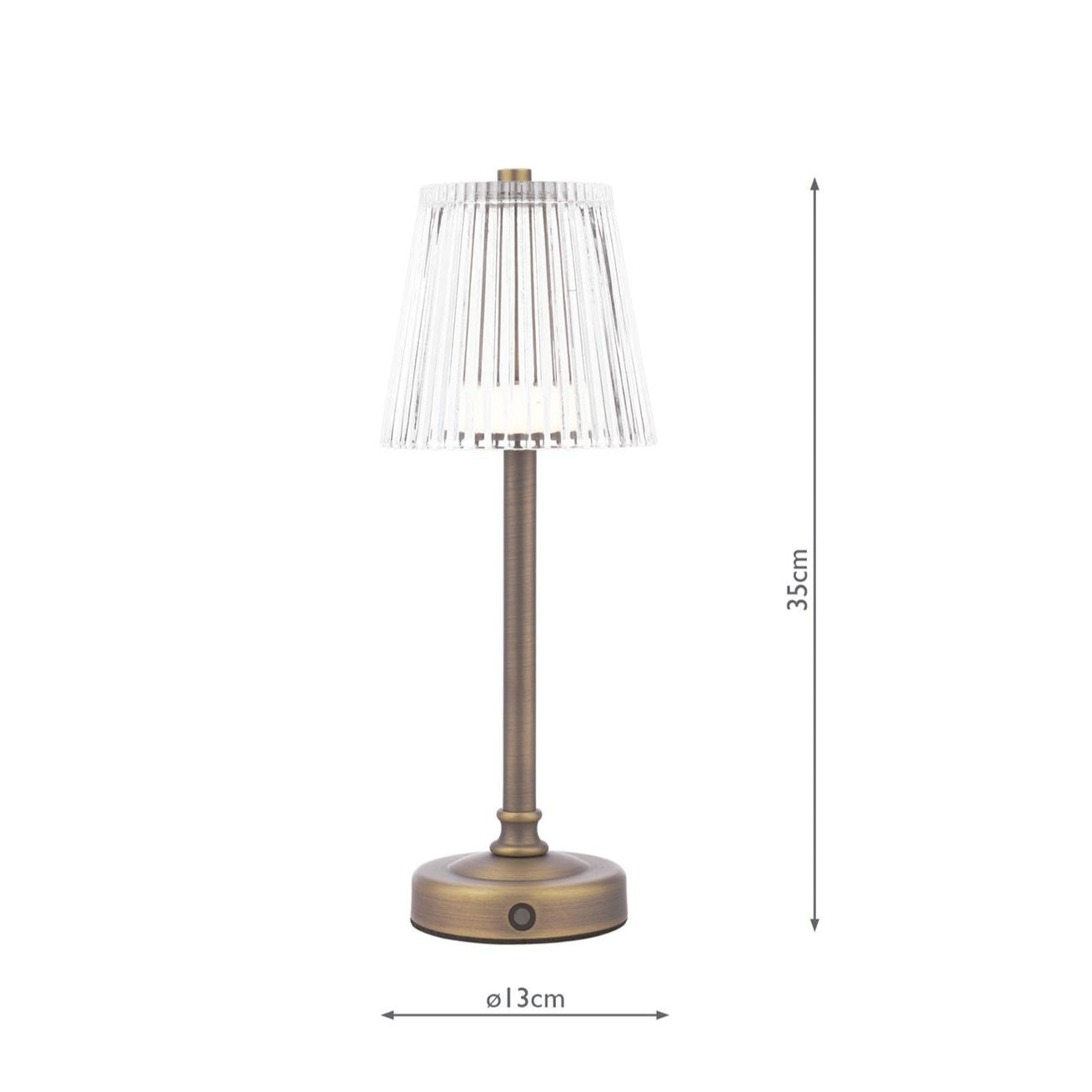 Callaghan Table Lamp Matt Antique Brass and Ribbed Glass LED Integrated LED