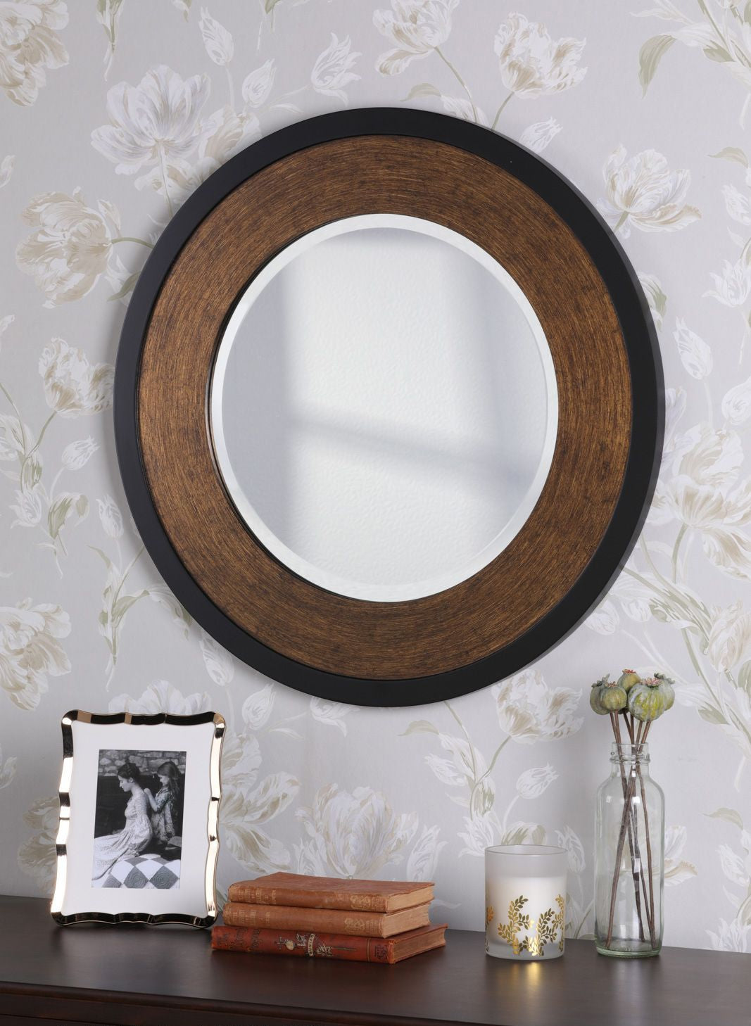 Cara Round Mirror Mottled Bronze -  Small and Large