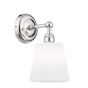 Callaghan Wall Light Polished Nickel/Antique Brass and Ribbed Glass IP44 G9