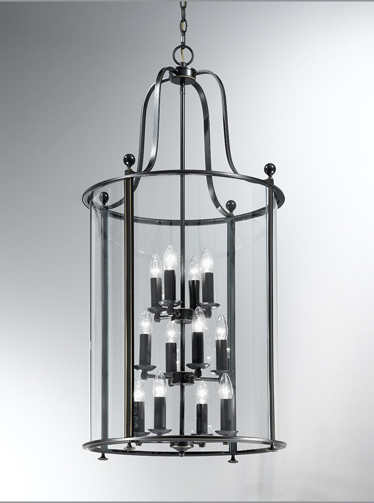 Lola 3/4/8/12Lt Lantern - Antique Bronze/ Chrome Finish