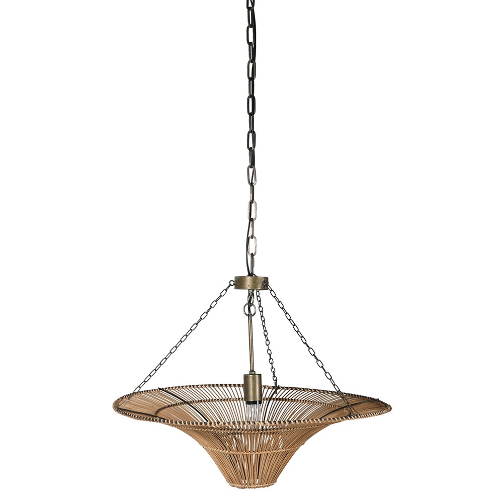 Rattan and Bamboo Pendant Light